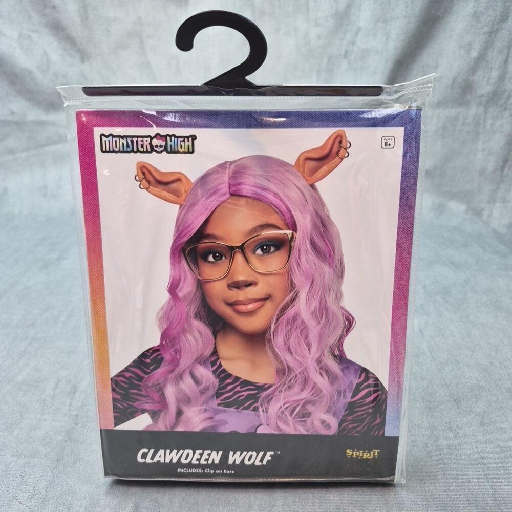 Monster High NEW Clawdeen Wolf Costume Halloween Cosplay Wig & Ears